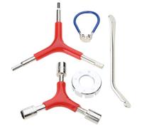 Juego de llaves para radios de bicicletas, herramienta | Herramienta de acero 5 en 1 para reparación de ruedas, tensor de pezón para bicicletas, kits de herramientas de