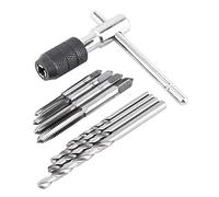 Juego de llaves para soporte de machos, 9 piezas Juego de llaves para machos ajustables en forma de T con brocas helicoidales Kit de herramientas de mano para roscar roscado para procesamiento de rosc
