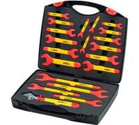Wiha 43022 - Juego de llaves inglesas (aisladas, 6-32 mm, 20 piezas, en maletín) color rojo y amarillo