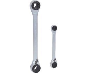 Juego de llaves poligonales de trinquete doble reversibles 4 en 1 GEARplus KS Tools, 2 piezas