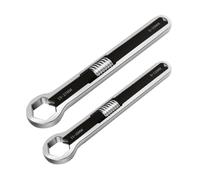 Juego de llaves SAE métricas de 20,3 cm y 25,4 cm, acero forjado de alto carbono, doble rosca, espejo pulido para reparación de automóviles y mantenimiento del hogar