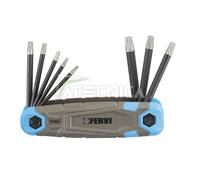 Juego De Llaves Torx Con Punta De Diamante Fervi 0558/TX Portátil 8pz T9-T40