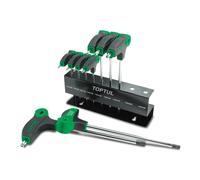 Juego de llaves TORX TOPTUL 9uds. T10 T15 T20 T25 T27 T30 T40 T45 T50 mango en T