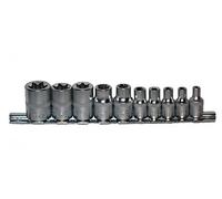Juego de llaves tubo estrella hembra CT0732 1/4 y 3/8 DR de Neilsen, negro