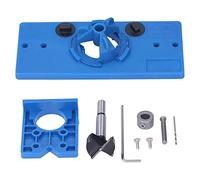 Juego de Localizador de Bisagras, Juego de Plantilla de Bisagra Oculta de 35 Mm, Juego de Brocas para Cortador de Guía de Perforación con Plantilla de Sierra de Agujero de Bisagra(Azul)