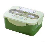 Juego de lonchera y taza de agua para estudiantes, recipiente de plástico para el almuerzo escolar con taza a juego, apto para lavavajillas, almacenamiento portátil compacto para comidas (verde Sigle)