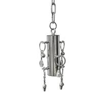 Juego de Loro Colgante, de Campana de Acero Inoxidable para pájaros | Juguetes de Campana de Acero Inoxidable con Sonido,Jaula de pájaros Pesada Soporte de Decoración de