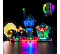 Juego de luces con mando a distancia compatible con Lego Tim Burton's The Nightmare Before Christmas 21351 (no modelo), juego de iluminación LED compatible con Disney Tim Burton's The Nightmare Before