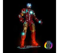 Juego de luces de mando a distancia compatible con Lego Iron Man Mark 3 Collectors' Edition 76344 (no modelo), juego de iluminación LED compatible con Lego Iron Man Mark 3 Collectors' Edition bloques