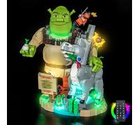 Juego de luces de mando a distancia compatible con Lego Shrek, Donkey & Puss en botas 72423 (no modelo), juego de iluminación LED compatible con Lego 72423 Shrek, Donkey & Puss en botas, modelo de