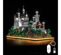Juego de luces LED compatible con Lego 21063 Neuschwanstein Castle (sin modelo), interruptor de atenuación táctil, juego de iluminación decorativa compatible con Lego Neuschwanstein Castle de juguete