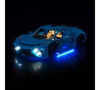 Juego de luces LED compatible con Lego 42217 Chevrolet Corvette Stingray Blue (no modelo), regulador táctil, juego de iluminación decorativa compatible con Lego Chevrolet Corvette Stingray Blue