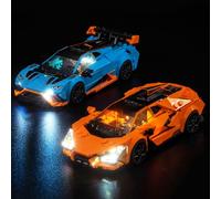 Juego de luces LED compatible con Lego 77238 Lamborghini Revuelto & Huracán STO (sin modelo), juego de iluminación decorativa compatible con Lego Lamborghini Revuelto & Huracán STO juguetes