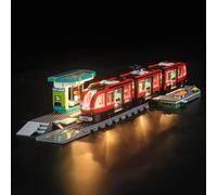 Juego de luces LED compatible con Lego Downtown Street Bar and Station (no modelo), juego de iluminación decorativa compatible con tranvía 60423 City con parada Juguetes creativos