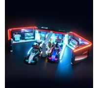 Juego de luces LED compatible con Lego F1 Garage, Mercedes-AMG y Alpine Cars 60444, juego de iluminación decorativa