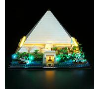 Juego de luces LED compatible con pirámide de Lego Cheops (no modelo), juego de iluminación LED compatible con Lego 21058 Arquitectura Gran Pirámide de Giza Decoración para el hogar y la oficina,