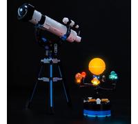 Juego de luces LED compatible con telescopio de exploración espacial Lego 31378 (no es modelo), juego de iluminación decorativa compatible con Lego Space Exploration Telescope Bausteine modelo