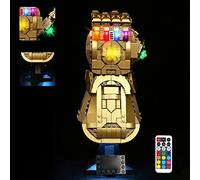Juego de Luces LED para Guante Lego Infinity, Juego de iluminación LED de decoración para Guante Lego 76191 Thanos con Control Remoto RGB, Base de Color Intercambiable (no Modelos Lego)