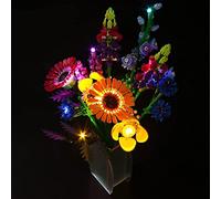 Juego de luces LED para ramo de flores silvestres Lego 10313 (no modelo), juego de iluminación LED para Lego Icons Wildflower Bouquet 10313 Flores Artificiales Valentines Day Gift for Adults Unique