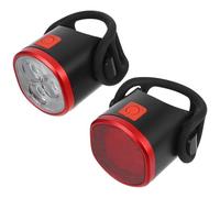 Juego de Luces para Bicicleta Recargables USB Luz Frontal y Luz Trasera para Ciclismo de Montaña Accesorio de Bicicleta Batería de Litio Adecuado para Andar de Noche y