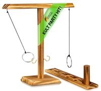 Juego de Lujo de Lanzamiento de Anillas de Madera - El Juego de Fiesta de acción de Anillas con Gancho en la versión de Lujo - duelos emocionantes para la próxima Fiesta (versión 2.0) (2 Jugadores)