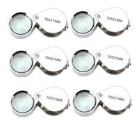 Juego de lupas 10x, lupas de joyero de 6 Piezas de 21 mm para inspección Detallada y Trabajos de joyería