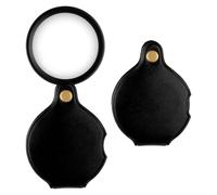 Juego de lupas de bolsillo de dos piezas, lupa plegable 10x, lupa de bolsillo pequeña con estuche protector de cuero.