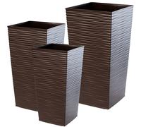 Juego de macetas KADAX, de plástico, 19+25+30 cm, moca