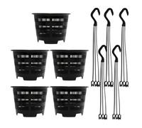 Juego de macetas, kit de macetero estable, contenedores de vivero de 6.5 x 18.9 pulgadas con orificios de drenaje, macetas de jardín resistentes, decoración interior con estilo moderno, maceteros para