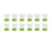 Juego de macetas transparentes de 12 piezas con base de silicona que soporta el drenaje de poda de aire y evaluación visual de la salud de las raíces (verde fluorescente 12)