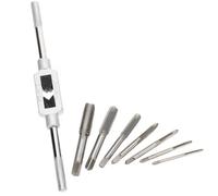 Juego de Machos de Roscar Mango, Acero Aleado | Control Manual Ergonómico, Compatibilidad Multimedida, Taller y Mantenimiento, Incluye Llave para Roscado