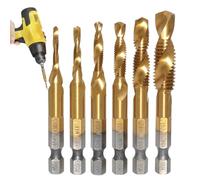 Juego de machos de roscar, vástago hexagonal para desbarbar y roscar, juego de machos de roscar revestidos, para procesamiento de metal, carpintería, construcción, instalación de taller