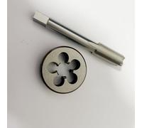 Juego de machos de roscar y terraja de roscar, M14 x 1 mm, cortador de rosca, juego de corte de rosca fino, cortador de roscas estriado, material de acero rápido, rodillo de rasado, para cortar roscas