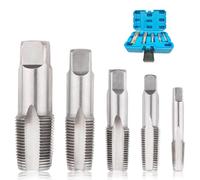 Juego de Machos para Roscas Roscadora de Tubos Acero al Carbono Macho de Roscar de Acero al Carbono de Alta Calidad (con Estuche),5 Piezas- 1/8", 1/4", 3/8", 1/2", 3/4"