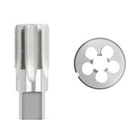 Juego de machos y matrices, G NPT 55 °/60 ° 1/8 1/4 3/8 pulgadas, utilizado for herramientas de roscado de roscas de tuberías, juego de matrices de machos de roscar de tuberías de 2 piezas(NPT 1/8)