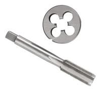 Juego de machos y matrices métricos M27 - Macho de roscar for máquina de flauta recta HSS con troquel redondo for roscado de metal, paso de 0,5-3 mm, dirección de corte a la derecha(M27x1)