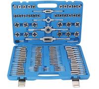 Juego de Machos y Terrajas 110 Piezas M2-M8 - Kit Profesional para Roscar, Reparar y Crear Roscas en Metal con Maletín - Incluye Portamachos, Porta Terrajas y Accesorios