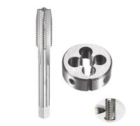 Juego de machos y terrajas M10 x 1 profesional, métrico de acero HSS, para rosca interior y exterior precisa, incluye cortador de roscar y matriz redonda, ideal para acero, aluminio y hierro fundido