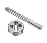 Juego de machos y terrajas métricos M10 x 1,25 mm, macho de roscar a máquina con matriz de roscado redondo, kit de machos y terrajas para reparación de roscas de tuercas, tornillos y pernos.