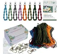 Juego de macramé para principiantes con instrucciones (idioma español no garantizado), hilo de 3 mm, accesorios de macramé para pulsera