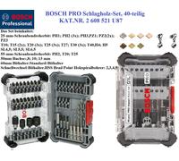 Juego de madera batida BOSCH PRO, BROCAS y brocas duraderas de 40 piezas de l...