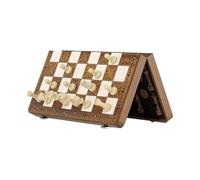 Juego de magnético - Tablero de Juego Plegable de Madera, Ideal para Viajes para Damas y, Juego de Estrategia Compacto, portátil Duradero, Juegos de Mesa para