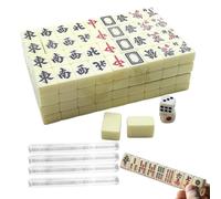 Juego de Mahjong - 20 x 14 x 10 mm grandes chinos tradicionales juegos de mahjong, múltiples aplicaciones, versátil accesorio de juego familiar para juegos de fiesta, regalo compacto F