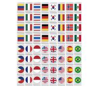 Juego de mahjong americano, 64 fichas, 64 fichas, juguete de mahjong con patrón de bandera, juego de mahjong de 24 mm con patrón de bandera para familia, mujeres, hombres, amigos