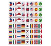 Juego de mahjong americano, juegos de mahjong con 64 fichas, 64 fichas, juegos de mahjong con patrón de bandera, juego de mesa de eliminación de banderas para amigos, familia,