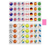 Juego de Mahjong bandera nacional | Juego fichas Mahjong Seasides Escape | Juegos bloques mesa Mahjongs Tiles 65 azulejos | Mini juegos mesa fiesto familiar Mahjongs bandera nacional niños adultos