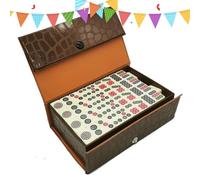 Juego de Mahjong Chino | Mini Portátil Divertido Con Almacenamiento,Fichas de Mahjong Portátil Juegos Clásicos,Para Interiores, Exteriores, Alojamiento, Viaje, Acampada, Fiesta, Familia y Principiante