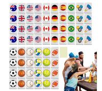 Juego de mahjong con bandera nacional - Sistema de juego de bloques de azulejo marinos, juego de actividad de estrategia de mesa familiar, unidad de entretenimiento clásica a juego, juego de mesa