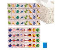 Juego de mahjong, juguete clásico ligero de mah jongg | Juego de mahjong con diseño de bandera nacional - para vacaciones escolares, rondas sociables, hombres, mujeres, adolescentes, niños, esposas