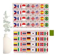 Juego de mahjong | Resin Mahjongg Juguetes Mahjong, juego de mahjong con diseño de bandera nacional - Para vacaciones escolares, ocio, hombres, mujeres, adolescentes, niñas, marido, esposa